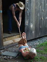 Master A has a ton of toys available to him but today he has decided to give Sophie Ryan the most authentic farm experience he can.